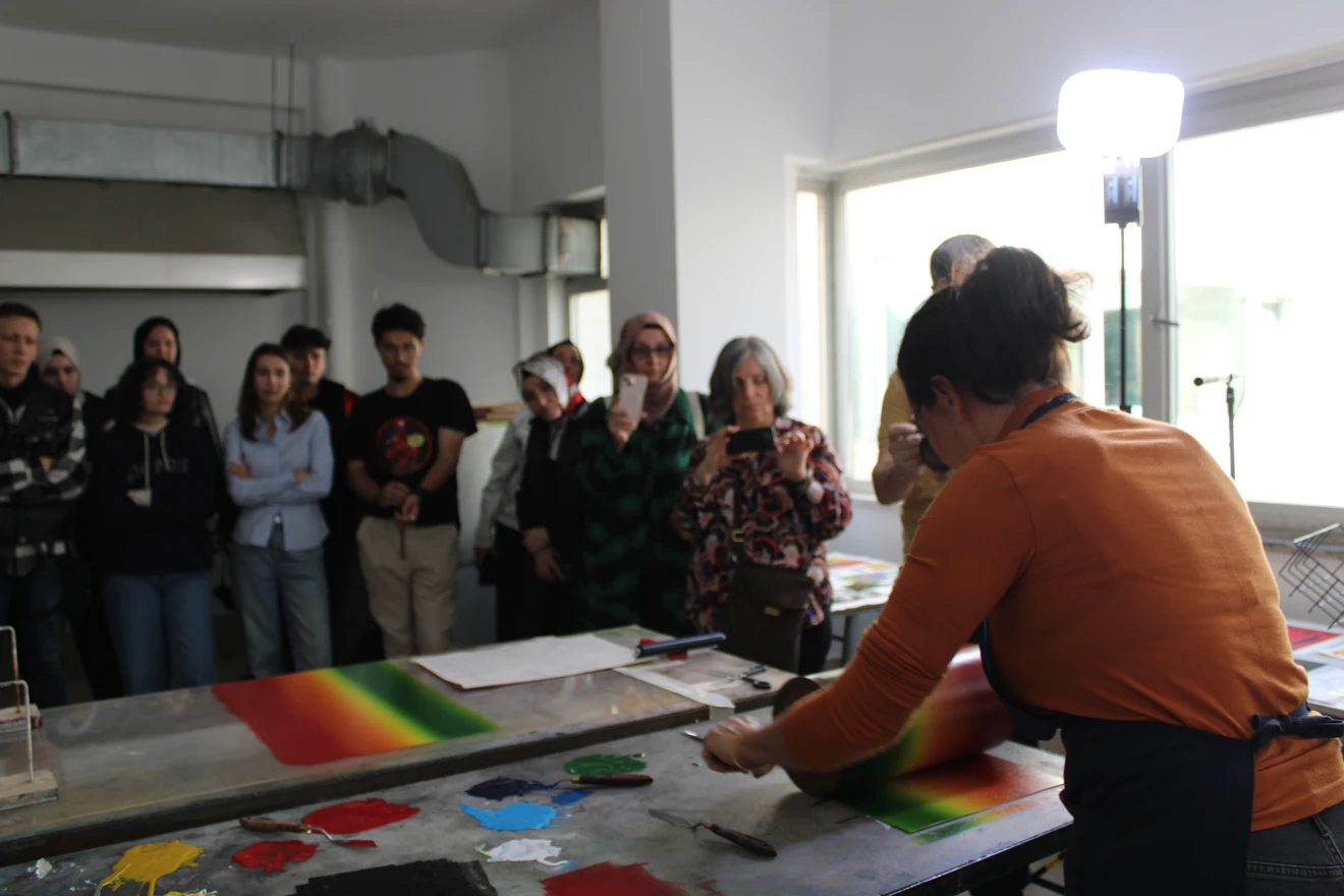 Elena SMYRNIOTIS tarafından "Mono Baskı" workshopu gerçekleştirildi